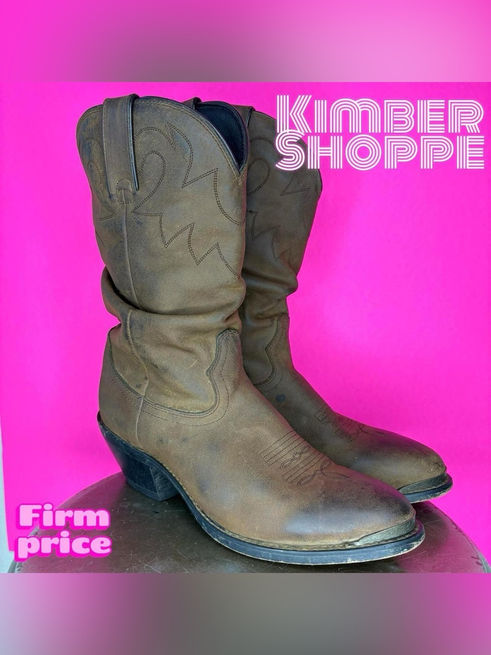 Durango 11" Distressed Leather Western Slouch Boot  US 8.5M